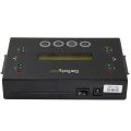 StarTech.com 1:1 Selbständige Festplatten Klonstation und Löscher - USB Stick und SATA HDD/SSD Disk Kloner und Löscher - LCD Bildschirm - TAA konform - OS unabhängig - HDD-Duplikator - 2 Kopien - Kopieren - Löschen - Schwarz - Stahl - 6,6 GB/min