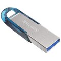 SanDisk Ultra Flair - 128 GB - USB Typ-A - 3.2 Gen 1 (3.1 Gen 1) - 150 MB/s - Ohne Deckel - Blau - Silber