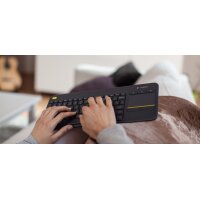 Logitech K400 Plus - Mini - Kabellos - RF Wireless - QWERTZ - Schwarz