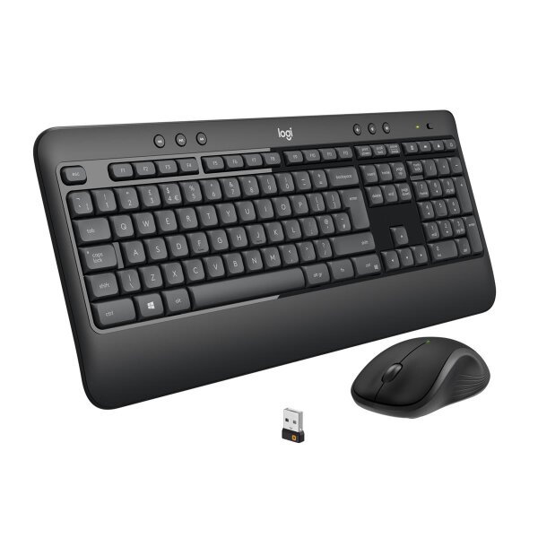 Logitech 920-008677 - Kabellos - RF Wireless - Membran Key Switch - QWERTZ - Schwarz - Weiß - Maus enthalten