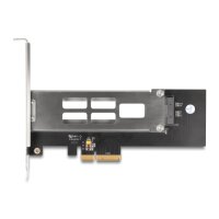 Delock Wechselrahmen PCI Express Karte für 1 x M.2 NVMe SSD - Low Profile Formfaktor - PCIe - M.2 - Männlich - PCIe 4.0 - Schwarz - Metallisch - Passiv