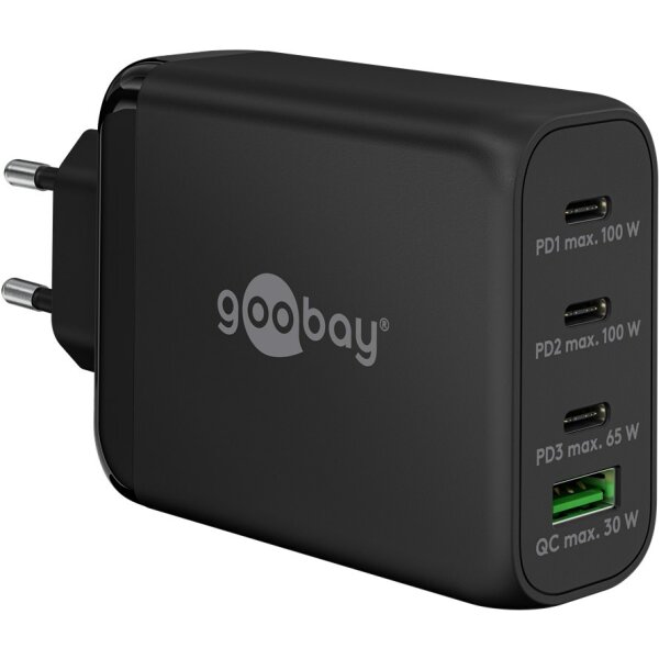 Goobay USB-C PD Multiport-Schnellladegerät 100 W schwarz