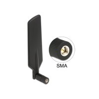 Delock 12408, 4 dBi, 0.698 - 0.791 / 0.824 - 0.96 / 1.71 - 2.17 / 2.4 - 2.5 / 5.15 - 5.875 GHz, 50 Ohm, Omnidirektionale Antenne, SMA, 2,5:1 - 5,0:1