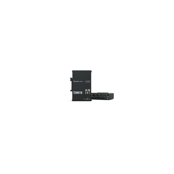 Teltonika TSW010 DIN Rain Switch 5 x - Fast Ethernet (10/100) - Power over Ethernet (PoE)