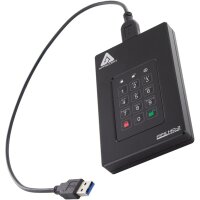 Apricorn Aegis Fortress L3, 4 TB, USB Typ-A auf USB Typ-C, 3.2 Gen 1 (3.1 Gen 1), Passwortschutz, Schwarz