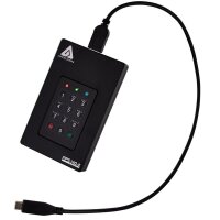 Apricorn Aegis Fortress L3, 2 TB, USB Typ-A auf USB Typ-C, 3.2 Gen 1 (3.1 Gen 1), Passwortschutz, Schwarz