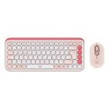 Logitech POP Icon Combo, Kabellos, Bluetooth, Scherenschalter, QWERTZ, Pink, Weiß, Maus enthalten