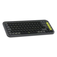 Logitech POP Icon Combo, Kabellos, Bluetooth, Scherenschalter, QWERTZ, Graphit, Grün, Maus enthalten