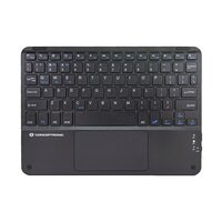 Conceptronic TOBIN01BUS 10-Zoll-Bluetooth-Tastatur mit Touchpad, QWERTY EN (US), Tenkeyless (80 - 87 %), Kabellos, Bluetooth, QWERTY, Schwarz