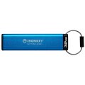 Kingston IronKey 32GB USB-C Keypad 200C, FIPS 140-3 Lvl 3 (ausstehend) AES256, 32 GB, USB Typ-C, 3.2 Gen 1 (3.1 Gen 1), 145 MB/s, Schutzhülle, Blau