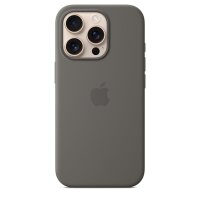 Apple iPhone 16 Pro Silikon Case mit MagSafe – Steingrau, Cover, Apple, iPhone 16 Pro, 16 cm (6.3"), Grau