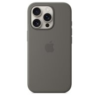 Apple iPhone 16 Pro Silikon Case mit MagSafe – Steingrau, Cover, Apple, iPhone 16 Pro, 16 cm (6.3"), Grau