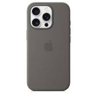 Apple iPhone 16 Pro Silikon Case mit MagSafe – Steingrau, Cover, Apple, iPhone 16 Pro, 16 cm (6.3"), Grau