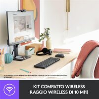 Logitech Wireless Combo MK220, Kabellos, RF Wireless,...