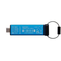 Kingston IronKey 16GB USB-C Keypad 200C, FIPS 140-3 Lvl 3 (ausstehend) AES256, 16 GB, USB Typ-C, 3.2 Gen 1 (3.1 Gen 1), 145 MB/s, Schutzhülle, Blau