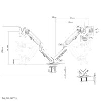 Neomounts FPMA-D650DBLACK Monitorarm 17-27" -...