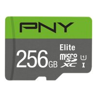 PNY Elite, 256 GB, MicroSDXC, Klasse 10, UHS-I, Class 1 (U1), V10