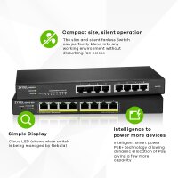 ZyXEL GS1915-8EP, Managed, L2, Gigabit Ethernet...