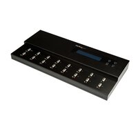 StarTech.com 1:15 USB Stick Klonstation und Löscher - Kopierer für mehrere USB Laufwerke - System and File und Sector-by-Sector Kopieren - 1,5 GB/min - Single und 3-Pass Löschen - LCD Display - USB-Flash-Drive-Duplikator - 15 Kopien - USB 2.0 - Schwarz -