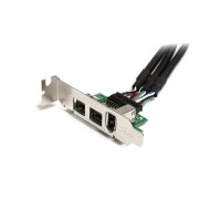 StarTech.com 3 Port 2b 1a 1394 Mini PCI Express FireWire-Kartenadapter - PCIe - IEEE 1394/Firewire - Full-height / Low-profile - PCIe 1.1 - Schwarz - Edelstahl - Texas Instruments - XIO2213B