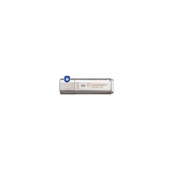 Kingston IronKey 256GB Locker Plus 50 AES Encryption - 256 GB - USB Typ-A - 3.2 Gen 1 (3.1 Gen 1) - 145 MB/s - Kappe - Silber