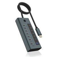 ICY BOX IB-HUB1457-C31 - Hub - Typ-C-Schnittstelle - 6 x USB-C 3.2 Gen 2+ 1 x USB-C 3.2 Gen 2 (Stromversorgung)