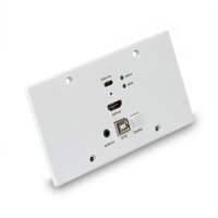 Lindy 150m Cat.6 HDMI 4K60 & Type C HDBaseT EU Wall Plate KVM Extender, Transmitter, Transmitter, Kabelgebunden, 150 m, Cat6, 3840 x 2160 Pixel, 60 Hz