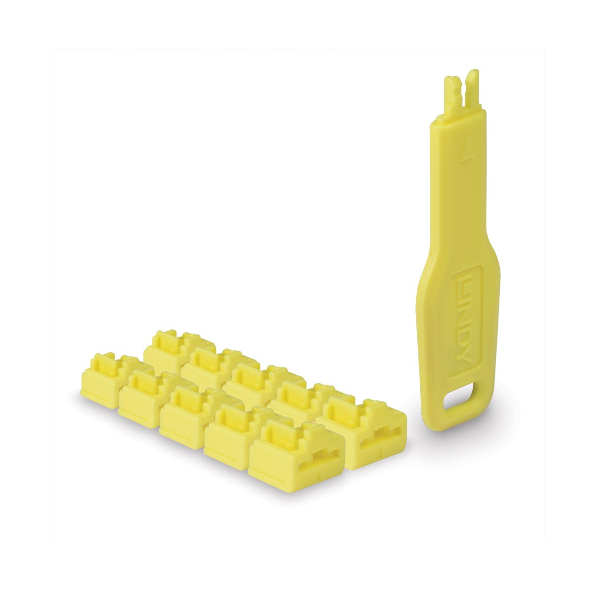 Lindy RJ45 Port Schlösser gelb 10 Stck+ 1 Schlüssel