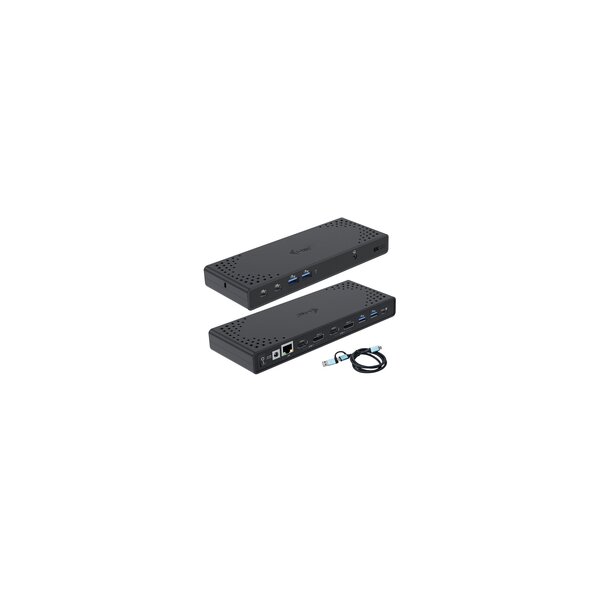 i-tec USB 3.0 / USB-C / Thunderbolt 3 Dual Display Docking Station Gen2 + Power Delivery 100W - Kabelgebunden - USB 3.2 Gen 1 (3.1 Gen 1) Type-C - 100 W - 10,100,1000 Mbit/s - Schwarz - 10 Gbit/s