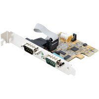 StarTech.com 2 Port PCI Express Serielle Schnittstellenkarte - PCIe auf RS232 (DB9) Karte - PC Serielle Adapter Karte / Erweiterungskarte - Voll- und Niedrigprofil Blende - 16C1050 UART - COM Retention - Windows/Linux - PCIe - Seriell - Full-height / Low-