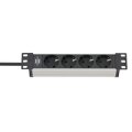 Brennenstuhl 1390007004 - 2 m - 4 AC-Ausgänge - Indoor - IP20 - Schwarz - Silber - 85 mm