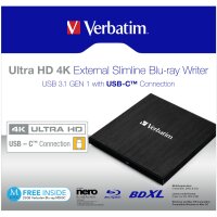 Verbatim 43888 - Schwarz - Oben - Laptop - Blu-Ray DVD...
