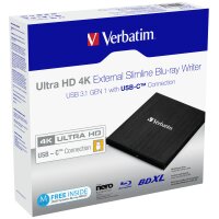 Verbatim 43888 - Schwarz - Oben - Laptop - Blu-Ray DVD Combo - Serial ATA III - BD - BD-R - BD-R DL - CD - DVD