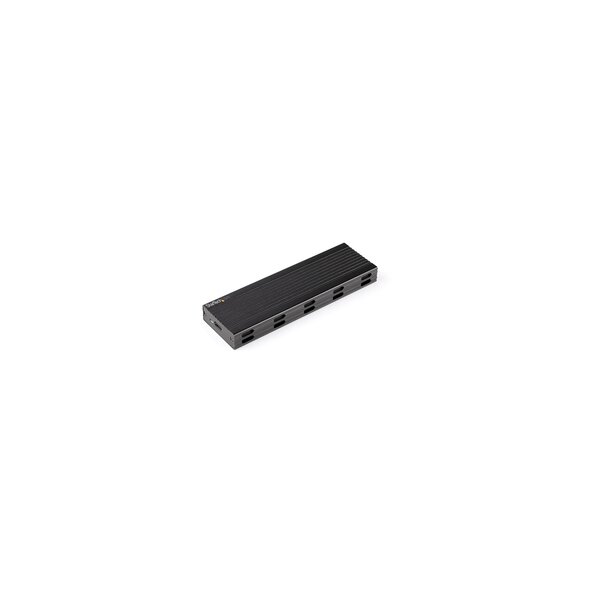 StarTech.com NVMe SSD Gehäuse - USB-C 10 Gbit/s auf M.2 NVMe oder M.2 SATA SSD - Externes M.2 PCIe/SATA NGFF SSD Aluminiumgehäuse - USB Type-C & USB-A Hostkabel - Unterstützt 2230/2242/2260/2280 - SSD-Gehäuse - M.2 - M.2 - 10 Gbit/s - USB Anschluss - Schw