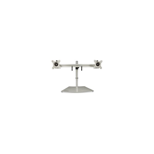 StarTech.com Doppelmonitorhalterung - Ergonomische - freistehende Doppelmonitor-Tischhalterung für zwei 24" Bildschirme(je 8kg) mit VESA-Montage - Synchronisierte Höhenverstellung - Silber - Freistehend - 8 kg - 61 cm (24") - 100 x 100 mm - Höhenverstellu