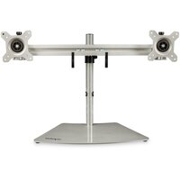 StarTech.com Doppelmonitorhalterung - Ergonomische - freistehende Doppelmonitor-Tischhalterung für zwei 24" Bildschirme(je 8kg) mit VESA-Montage - Synchronisierte Höhenverstellung - Silber - Freistehend - 8 kg - 61 cm (24") - 100 x 100 mm - Höhenverstellu