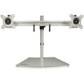 StarTech.com Doppelmonitorhalterung - Ergonomische - freistehende Doppelmonitor-Tischhalterung für zwei 24" Bildschirme(je 8kg) mit VESA-Montage - Synchronisierte Höhenverstellung - Silber - Freistehend - 8 kg - 61 cm (24") - 100 x 100 mm - Höhenverstellu