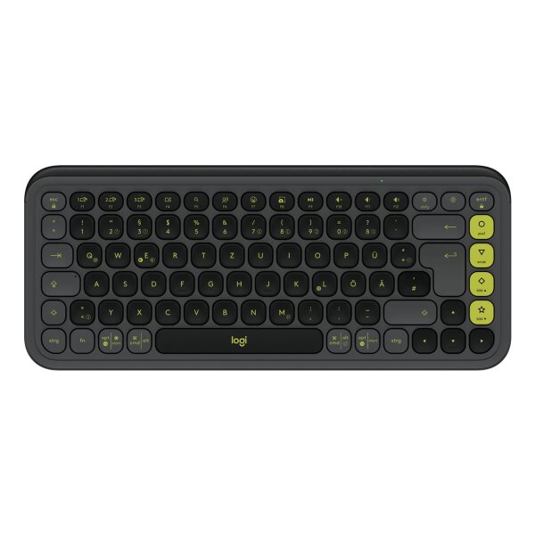 Logitech POP ICON KEYS, Mini, Kabellos, Bluetooth, Scherenschalter, QWERTZ, Graphit, Grün