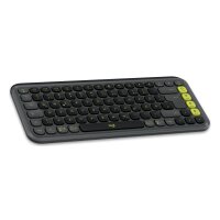 Logitech POP ICON KEYS, Mini, Kabellos, Bluetooth, Scherenschalter, QWERTZ, Graphit, Grün