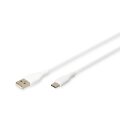 DIGITUS - AK-300340-010-W - USB C Kab. C/ST<>A/ST 1M Si.