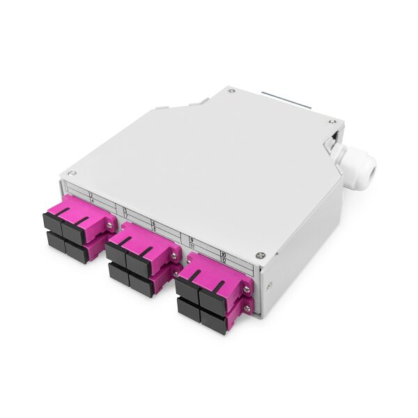 DIGITUS - DN-963850-4 - LWL-Hutschienenbox, bestückt, MM MM4, 6 SC DX