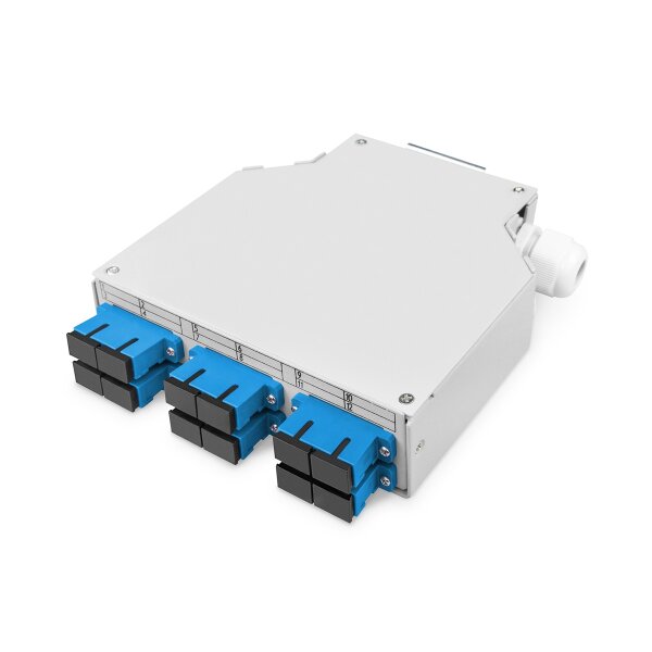 DIGITUS - DN-963890 - LWL-Hutschienenbox, bestückt, SM, 6 SC DX