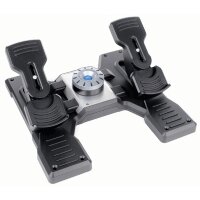 Logitech G Flight Rudder Pedals, Flugsimulation, PC, Analog / Digital, Kabelgebunden, USB 2.0, Schwarz, Silber