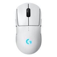Logitech G PRO 2 LIGHTSPEED Mouse, Beidhändig, Optisch, RF Wireless + USB Type-A, 32000 DPI, 1 ms, Weiß