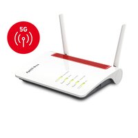 FRITZ! Box 6850 5G - Wi-Fi 5 (802.11ac) - Dual-Band (2,4 GHz/5 GHz) - Ethernet/LAN - 3G - Schwarz - Rot - Weiß - Tabletop-Router