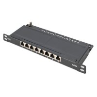 DIGITUS Cat.6A Slim Patch Panel, geschirmt, 8-Port, 0,5...