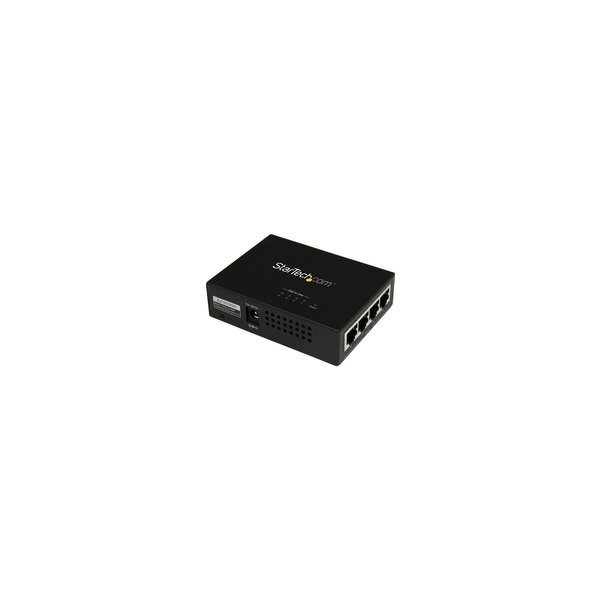 StarTech.com 4 Port Gigabit midspan - PoE+ Injektor - 802.3at/af - Netzwerksender - 100 m - 2000 Mbit/s - Voll - 50000 h - 10/100/1000Base-T(X)