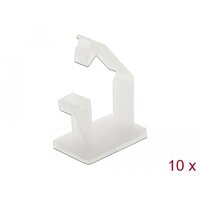 Delock Kabelhalter mit Verschlussclip selbstklebend natur 10 Stück - Kabelhalter - Flur - Nylon - Weiß