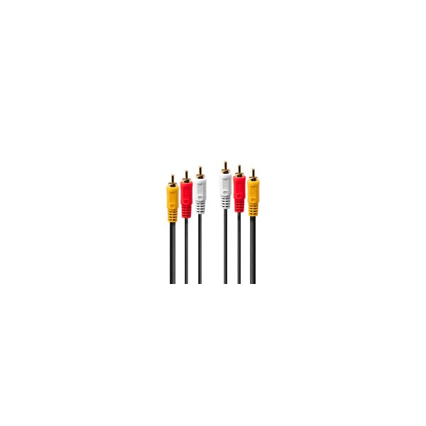 Lindy 35690 1m 3 x RCA 3 x RCA Schwarz - Rot - Weiß - Gelb Audio-Kabel