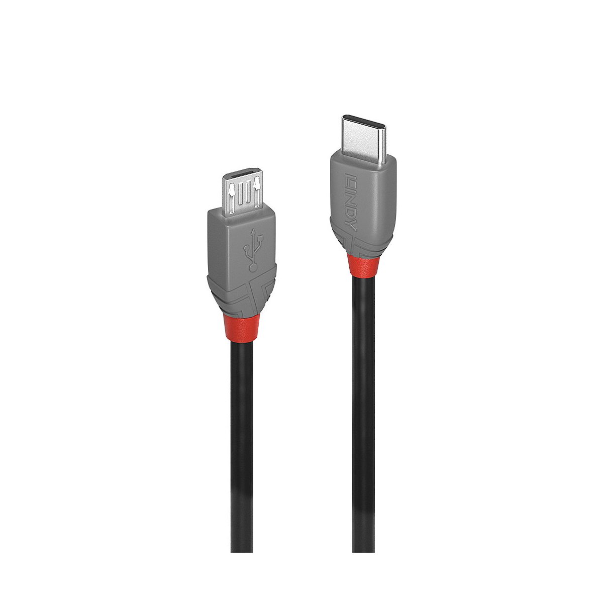 Lindy 36891 1m USB C Micro-USB B Männlich Männlich Schwarz - Grau USB Kabel